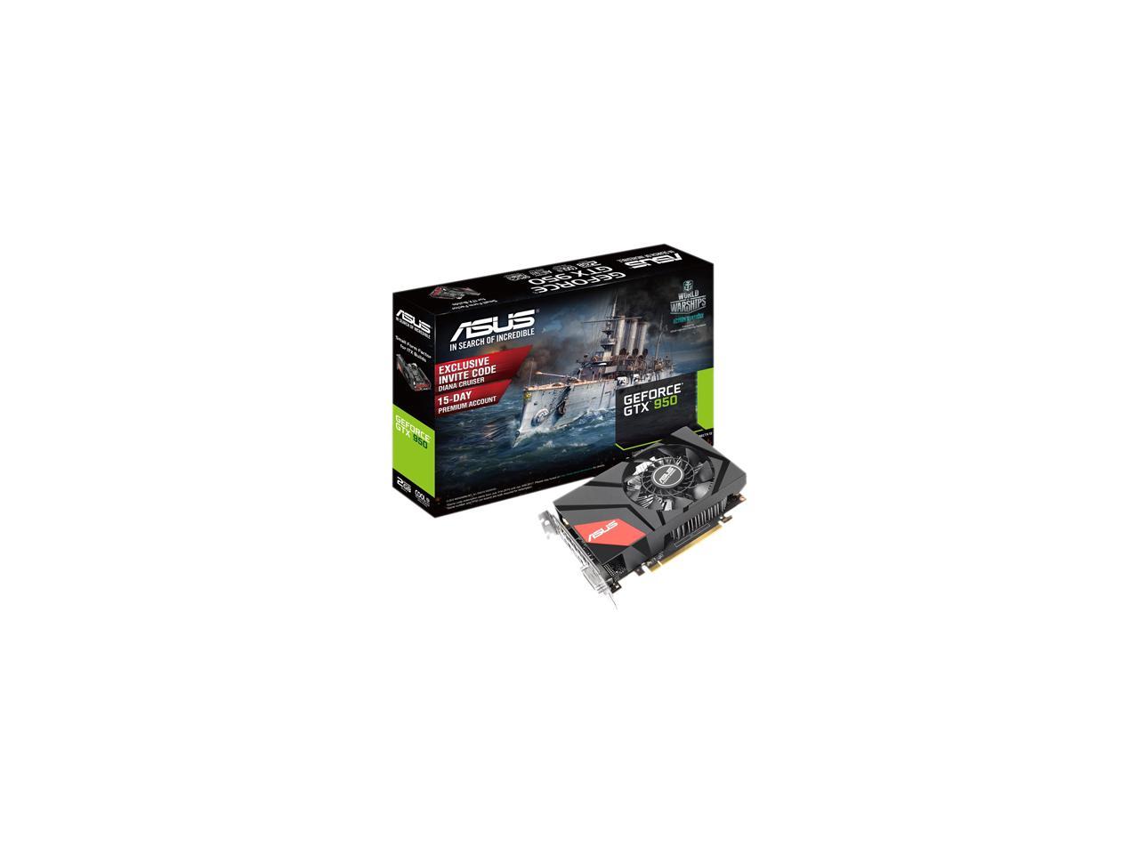 ASUS GeForce GTX 950 MINI-GTX950-2G 2GB 128-Bit GDDR5 PCI Express 3.0 HDCP Ready Video Cards