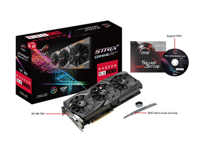 ASUS ROG Strix Radeon RX 580 T8G Gaming Top OC Edition GDDR5 DP HDMI DVI VR Ready AMD Graphics Card (ROG-STRIX-RX580-T8G-GAMING)