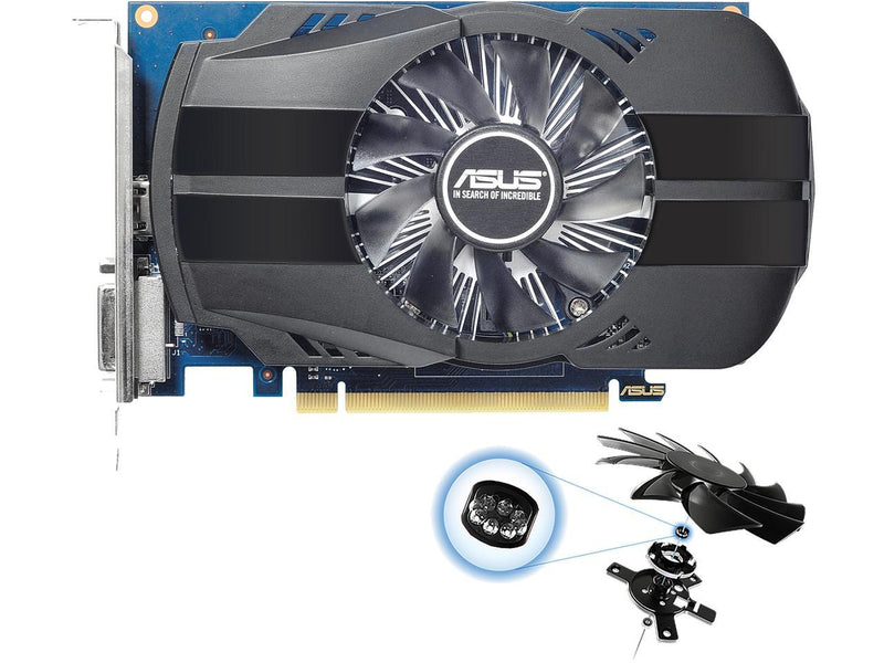 ASUS GeForce GT 1030 2GB Phoenix Fan OC Edition HDMI DVI Graphics Card (PH-GT1030-O2G)
