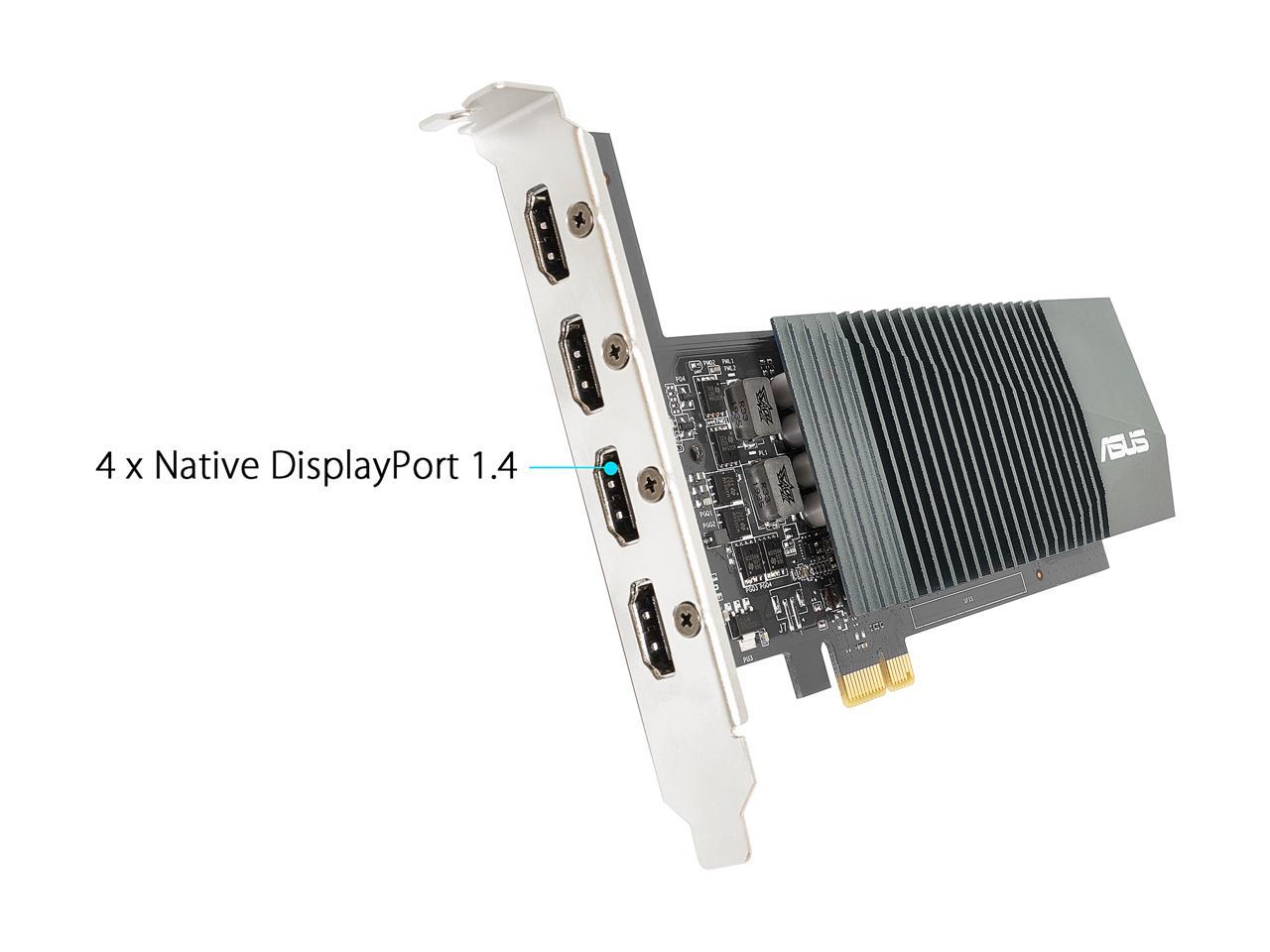 ASUS NVIDIA GeForce GT 710 Graphics Card (PCIe 2.0, 2GB GDDR5 Memory, 4 x HDMI Ports, Single-slot Design, Passive Cooling)