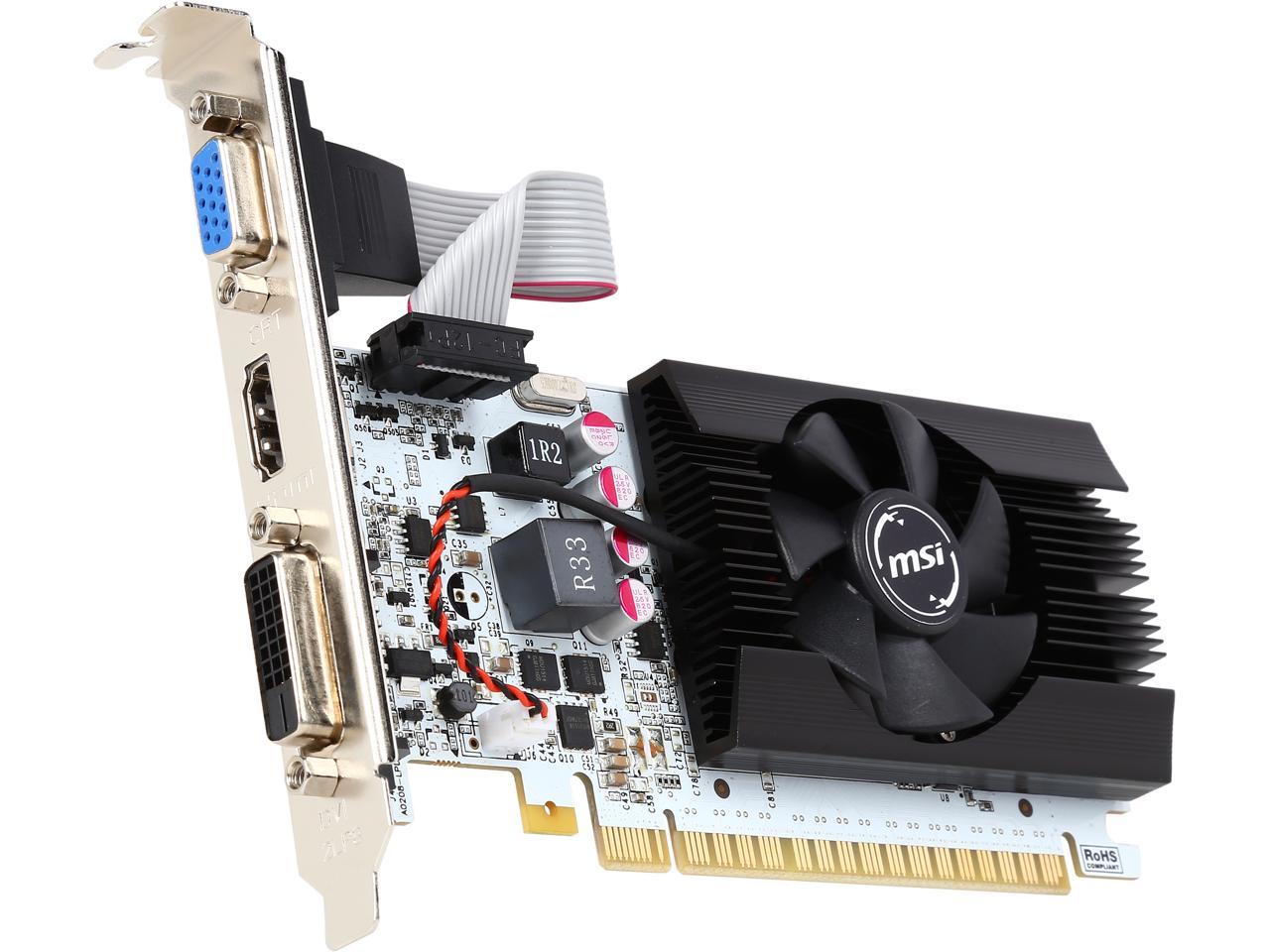MSI GeForce GT 730 DirectX 12 N730K-2GD5LP/OC 2GB 64-Bit GDDR5 PCI Express 2.0 x16 HDCP Ready Video Card