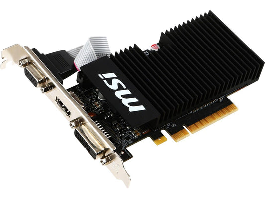 MSI GeForce GT 710 DirectX 12 GT 710 1GD3H LPV1 1GB 64-Bit DDR3 PCI Express 2.0 x8 HDCP Ready Low Profile Video Card