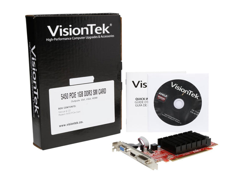 VisionTek Radeon 5450 1GB DDR3 PCI Express 2.1 x16 ATX Video Card 900860