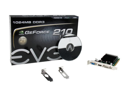 EVGA GeForce 210 DirectX 10.1 01G-P3-1313-KR 1GB 64-Bit DDR3 PCI Express 2.0 HDCP Ready Low Profile Ready Video Card