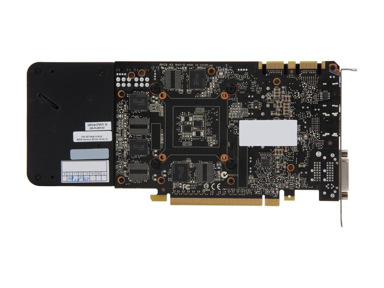 EVGA GeForce GTX 670 DirectX 11 02G-P4-2670-KR 2GB 256-Bit GDDR5 PCI Express 3.0 x16 HDCP Ready SLI Support Video Card
