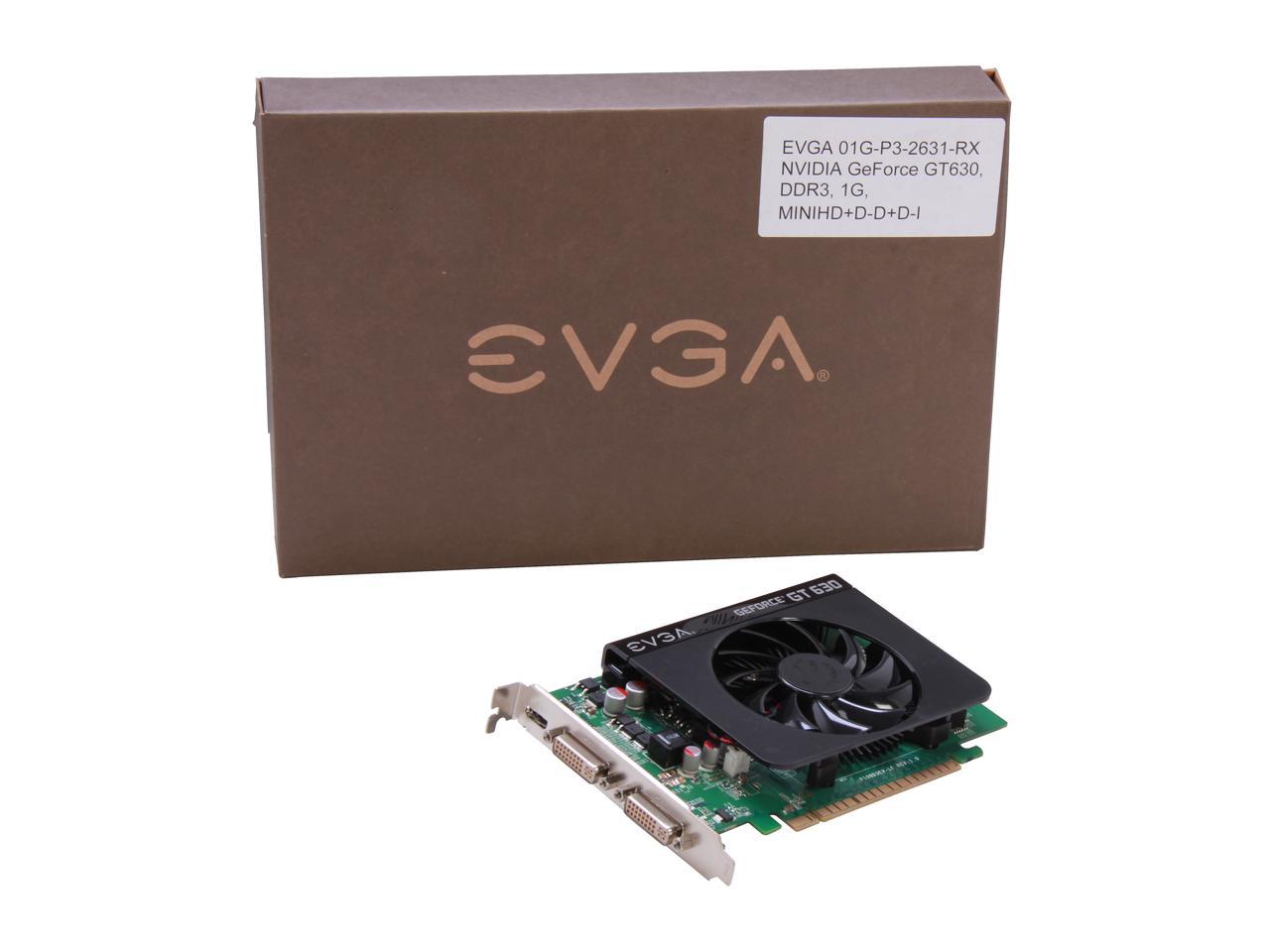 EVGA GeForce GT 630 DirectX 11 01G-P3-2631-RX 1GB 128-Bit DDR3 PCI Express 2.0 x16 HDCP Ready Video Card