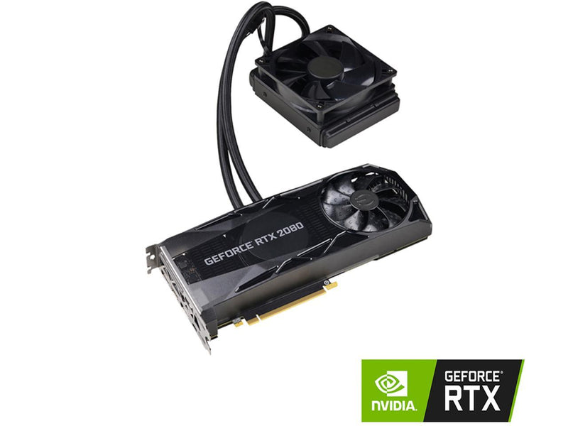 EVGA GeForce RTX 2080 XC HYBRID GAMING Video Card, 08G-P4-2184-KR, 8GB GDDR6, HYBRID & RGB LED Logo