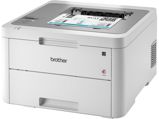 Brother Printer 19 ppm 250-Sheet Capacity Wireless White/Gray HLL3210CW