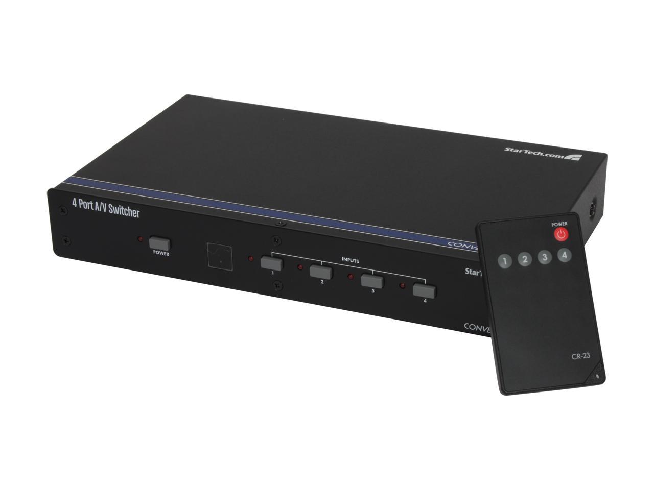 StarTech.com 4 Port VGA Video Audio Switch with RS232 control VS410RVGAA