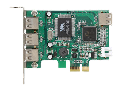 StarTech PEXUSB4DP 4 Port PCI Express Low Profile High Speed USB Card - PCIe USB 2.0 Card - PCI-E USB 2.0 Card