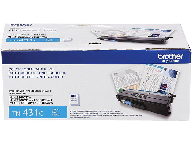Brother International - TN431C - Brother TN431C Toner Cartridge - Cyan - Laser - Standard Yield - 1800 Pages - 1 Each