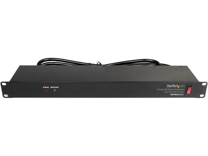StarTech.com RKPW081915 Rackmount PDU with 8 Outlets with Surge Protection - 19 in Power Distribution Unit - 1U