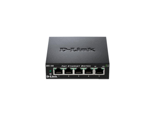 D-Link DES-105 5 Port 10/100 Unmanaged Metal Desktop Switch