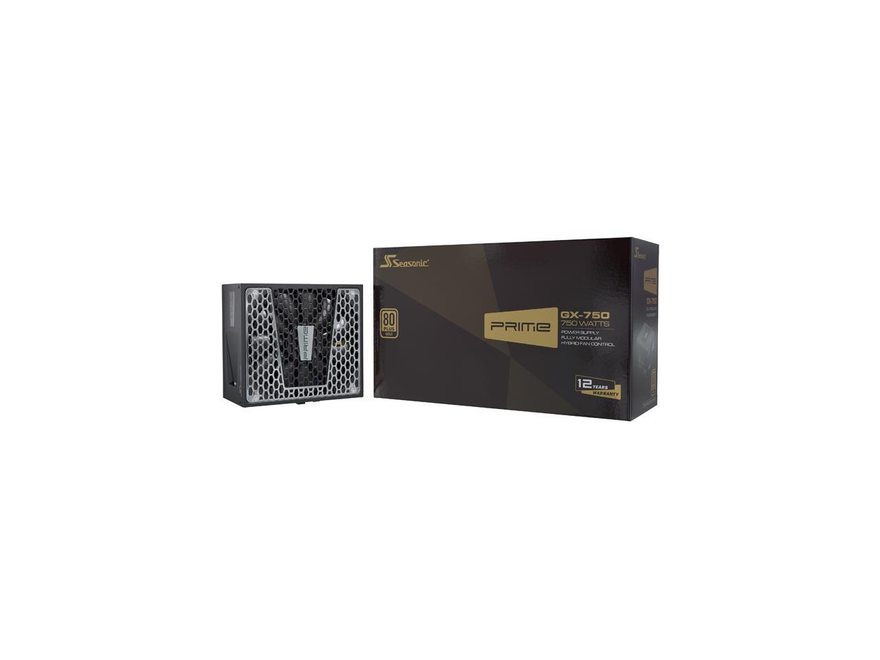 Seasonic PRIME GX-750, 750W 80+ Gold, Full Modular, Fan Control in Fanless, Silent, and Cooling Mode, 12 Year Warranty, Perfect Power Supply for Gaming and High-Performance Systems, SSR-750GD2.