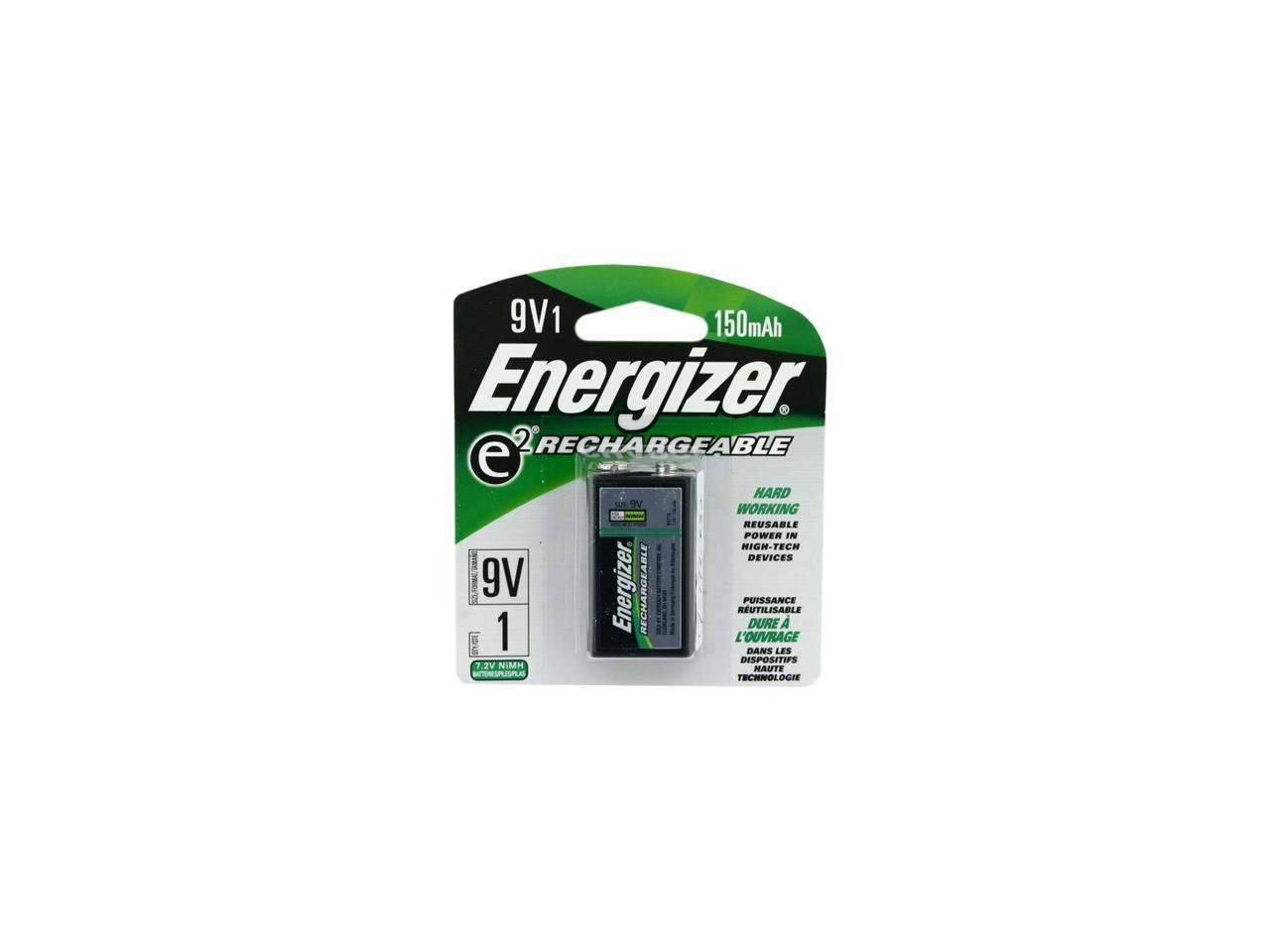 ENERGIZER e2 Rechargeable 9V 150mAh Ni-MH Rechargeable Battery, 1-Pack