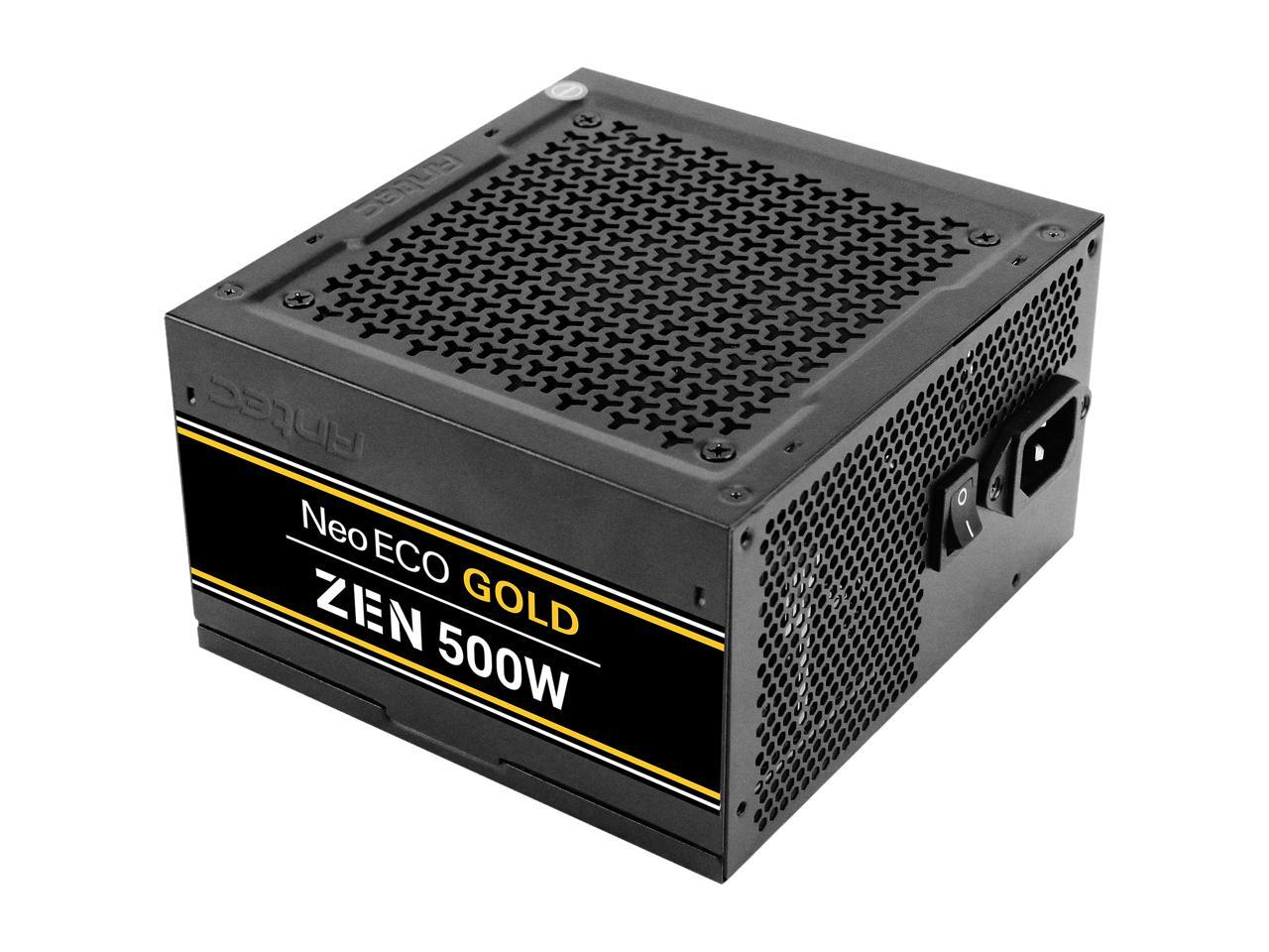 Antec NeoECO Gold Zen NE500G Zen Power Supply 500W, 80 PLUS GOLD Certified with 120mm Silent Fan, LLC + DC to DC Design, Japanese Caps, CircuitShield Protection, 5-Year Warranty