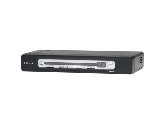 BELKIN OmniView PRO3 F1DA104Z-BU 4-Port USB & PS/2 KVM Switch & USB Cable Bundle