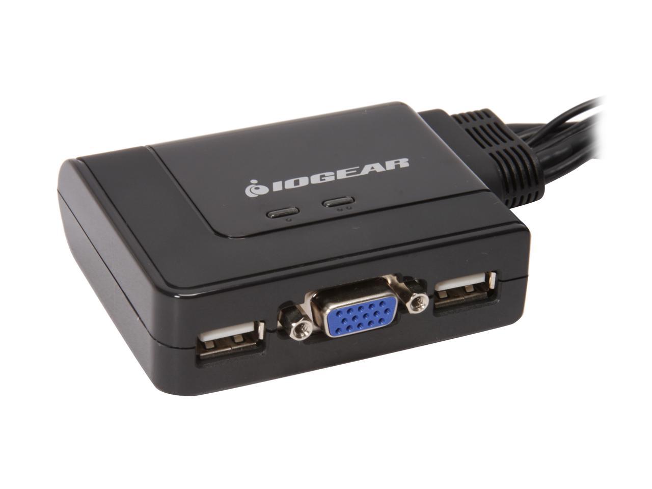 IOGEAR GCS22U 2-Port USB KVM Switch with Cables and Remote