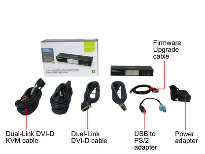 IOGEAR GCS1642 2-Port Dual View Dual Link DVI KVMP Switch with Audio