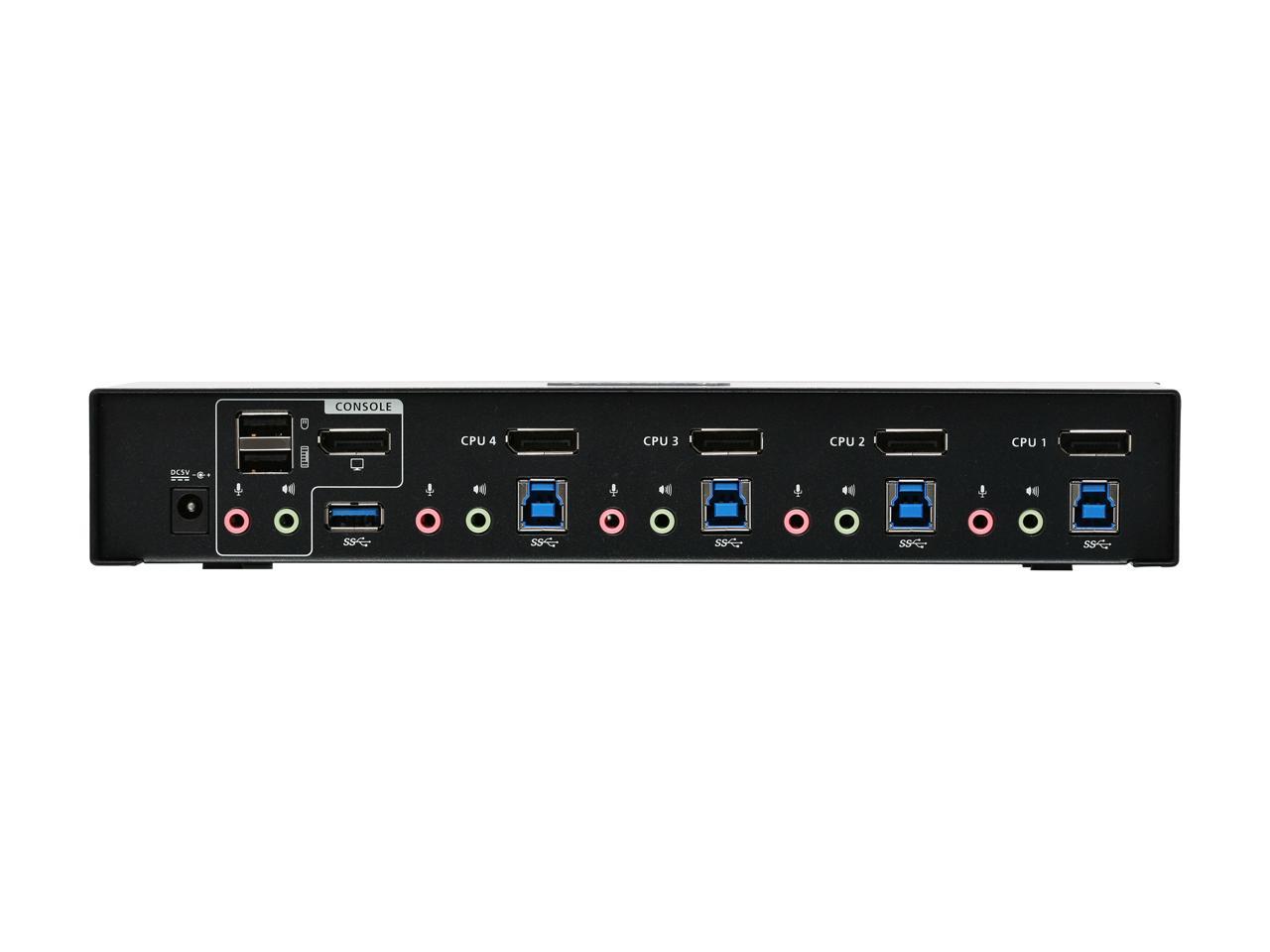 IOGEAR GCS1934 4-Port DisplayPort 1.2 KVMP Switch with USB 3.1 Gen1 Hub and Audio (TAA Compliant)
