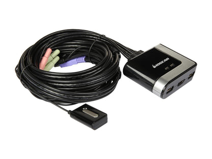 IOGEAR GCS62HDPKIT 2-Port HDMI and DisplayPort Cable KVM Kit with Audio