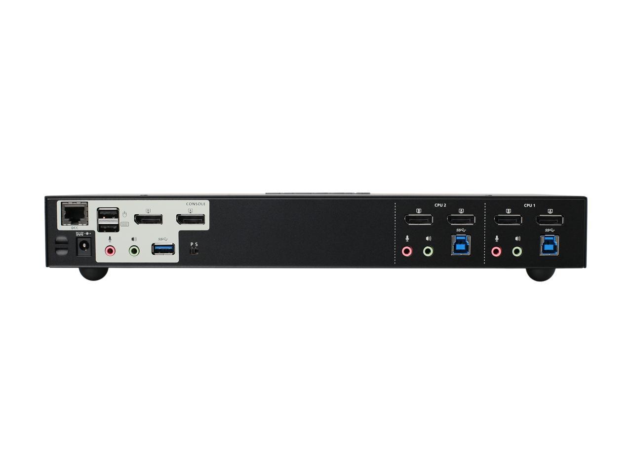 IOGEAR GCS1942 2-Port 4K Dual View DisplayPort KVMP with USB 3.0 Hub and Audio (TAA)