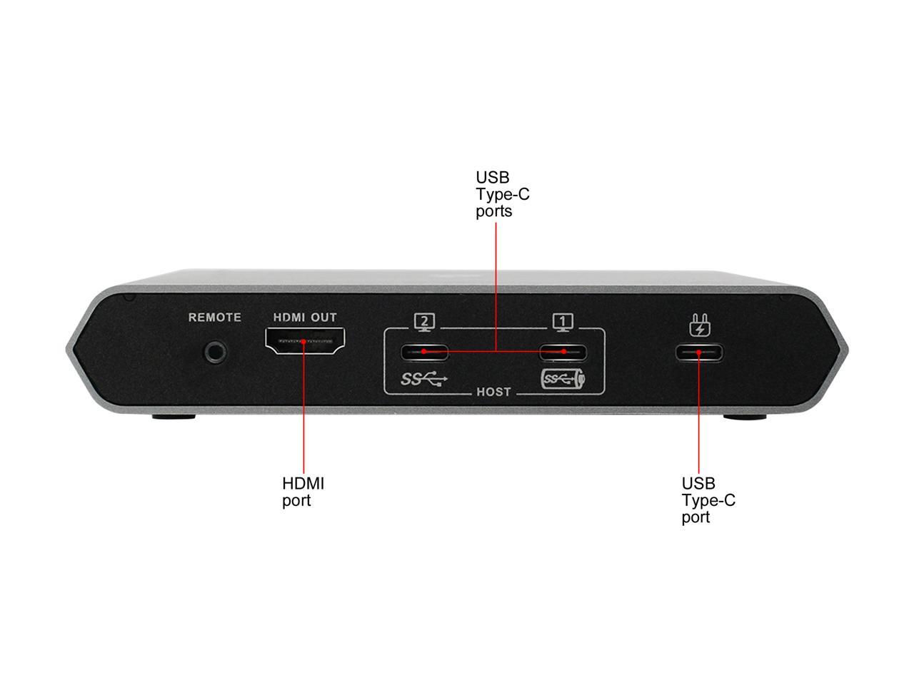IOGEAR GUD3C04PWRKIT Access Pro 2-Port USB-C KVM Switch with Power Adapter KIT (TAA)
