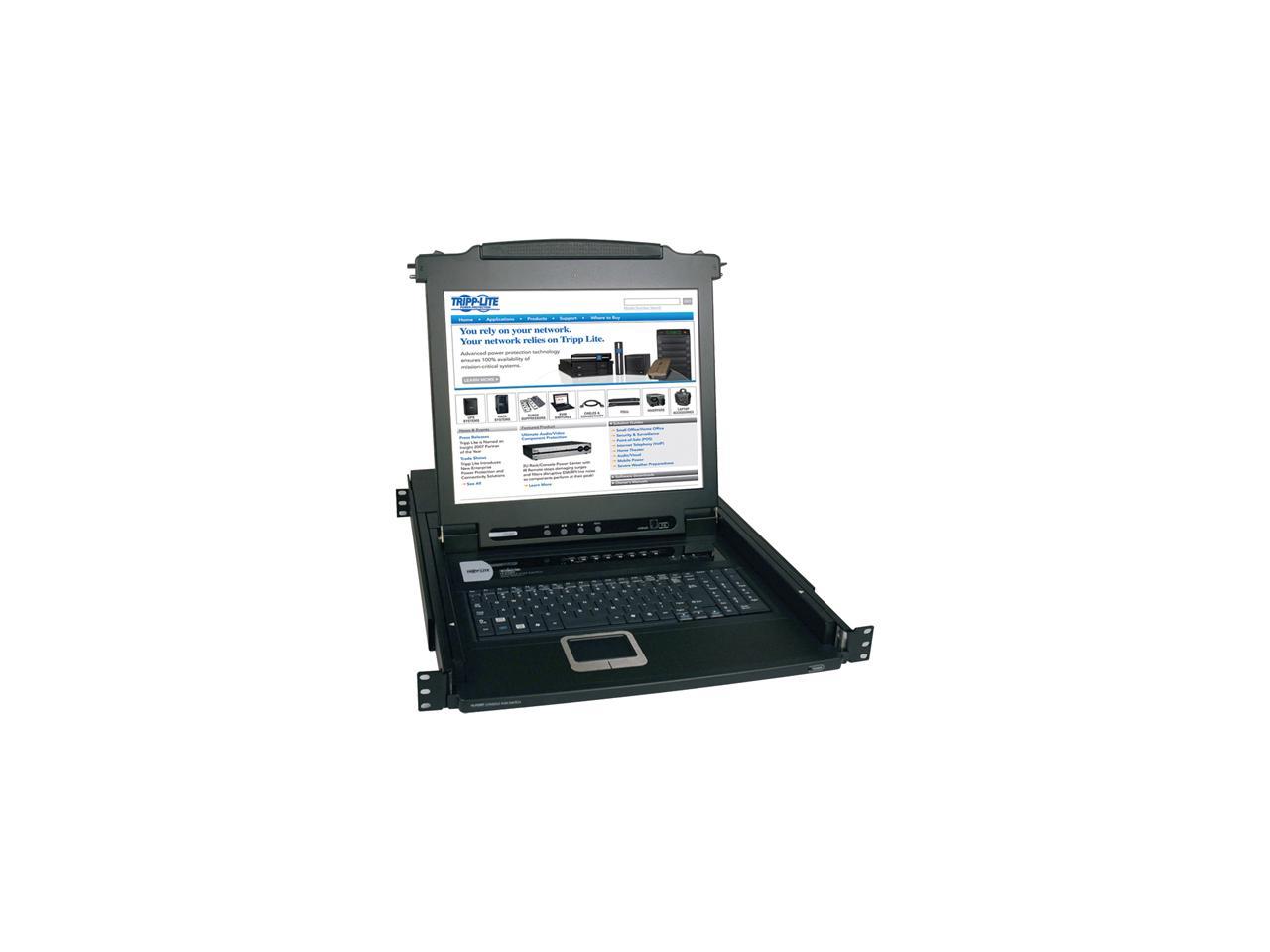 Tripp Lite 8-Port Rackmount Console KVM Switch Steel with 17-Inch LCD Screen, Touchpad & Keyboard 1URM (B020-008-17)
