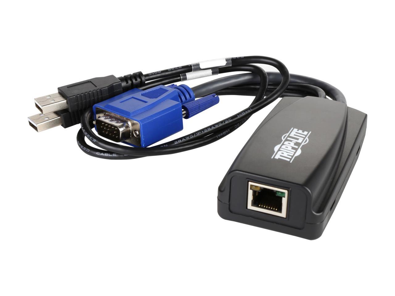Tripp Lite USB Server Interface Unit (SIU) for Cat5 IP KVM Switches, Virtual Media Up to 12Mbps, HD15, USB, RJ45 (B078-101-USB2)