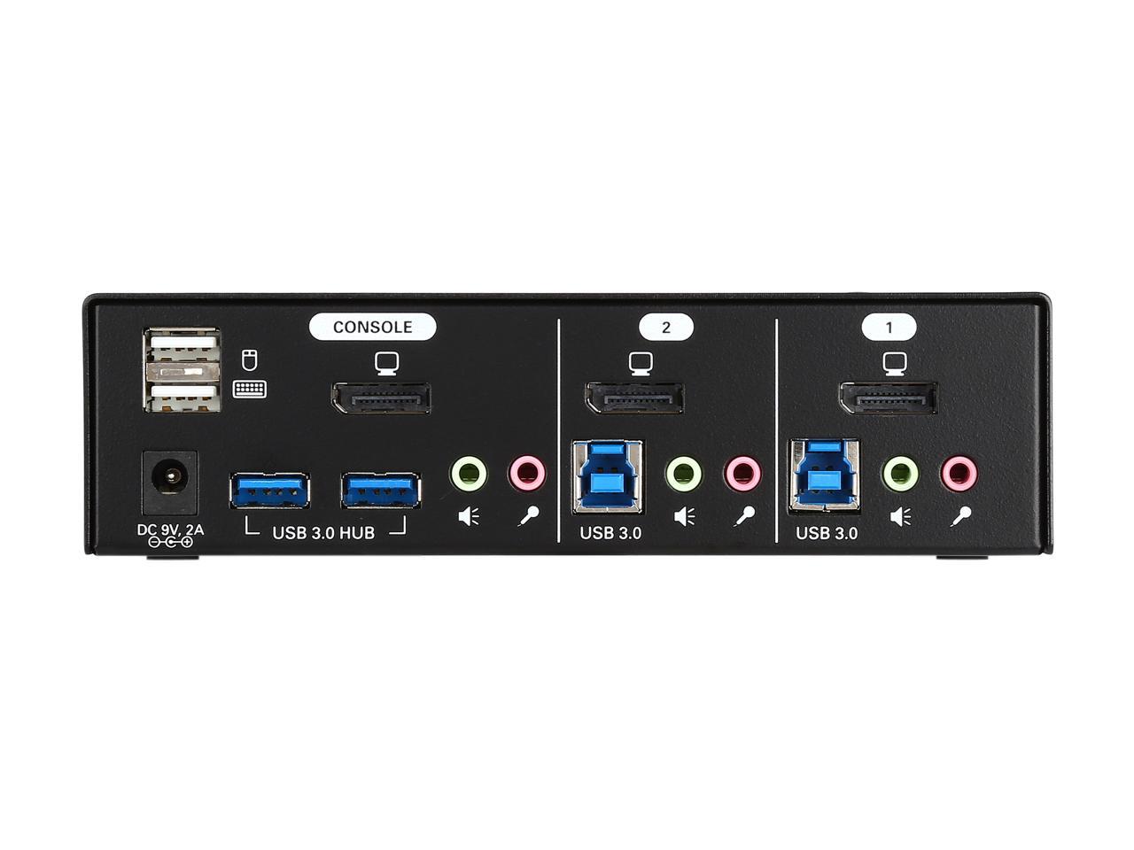 Tripp Lite 2-Port DisplayPort KVM Switch with Audio, Cables & USB 3.0 Hub (B004-DPUA2-K)