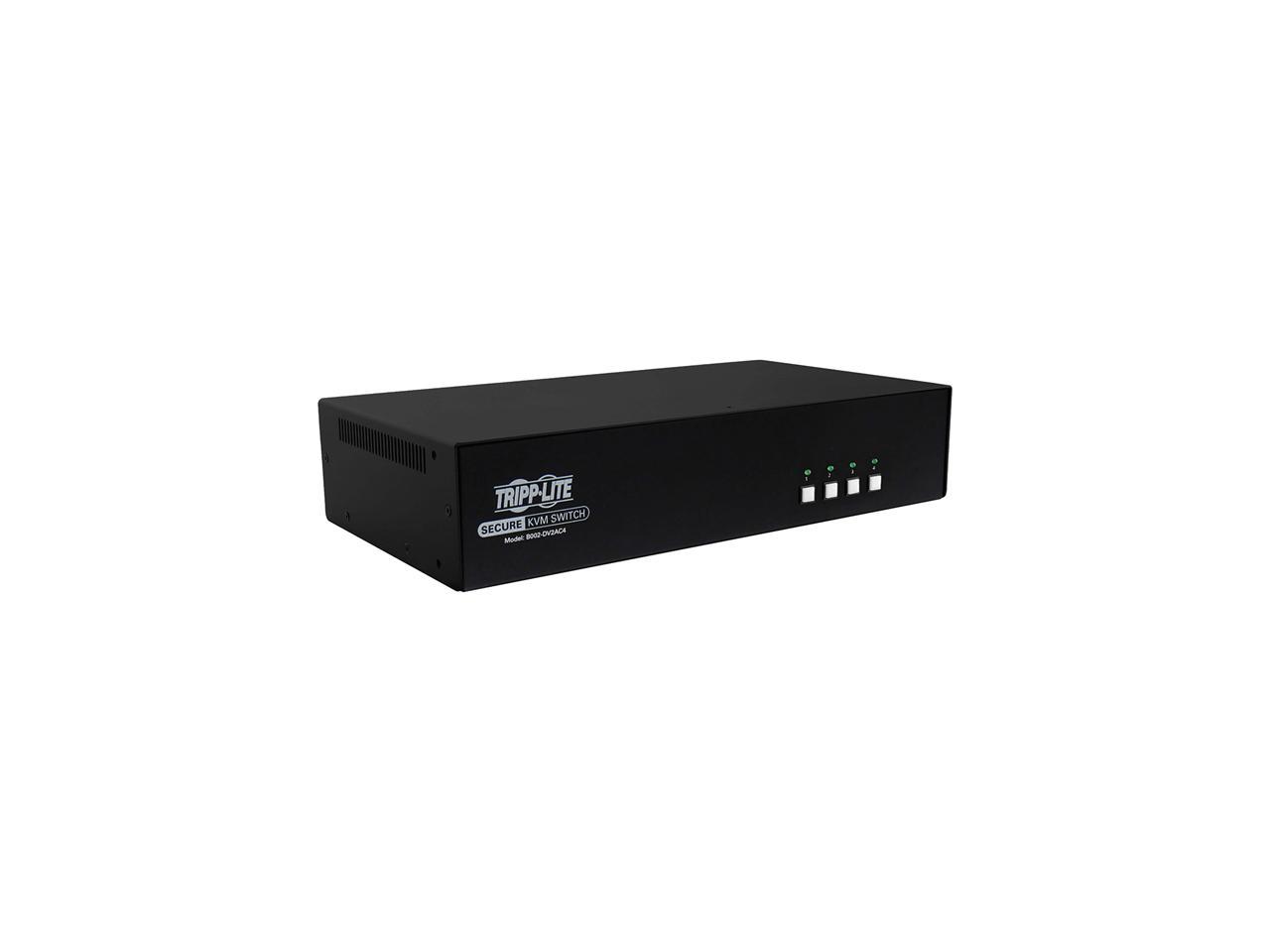 Tripp Lite 4 Port Secure KVM Switch, DVI to DVI, Dual Monitor, NIAP PP3.0 Certified, Audio, Common Access Card, TAA-Compliant (B002-DV2AC4)
