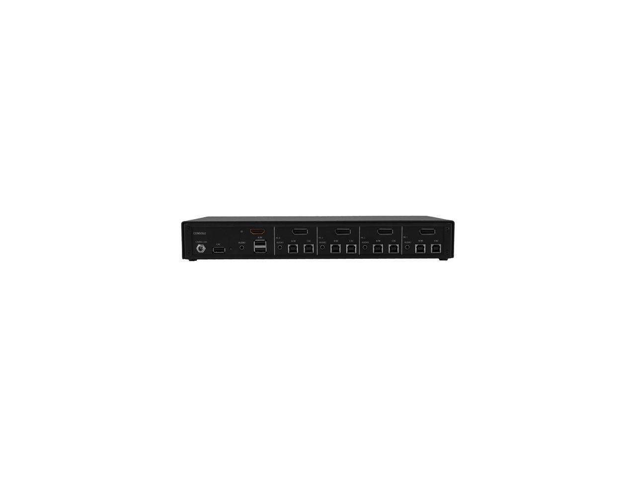 Tripp Lite 4 Port Secure KVM Switch, HDMI to DisplayPort, Single Monitor, 4K, NIAP PP3.0 Certified, Audio, Common Access Card, TAA-Compliant (B002-HD1AC4)