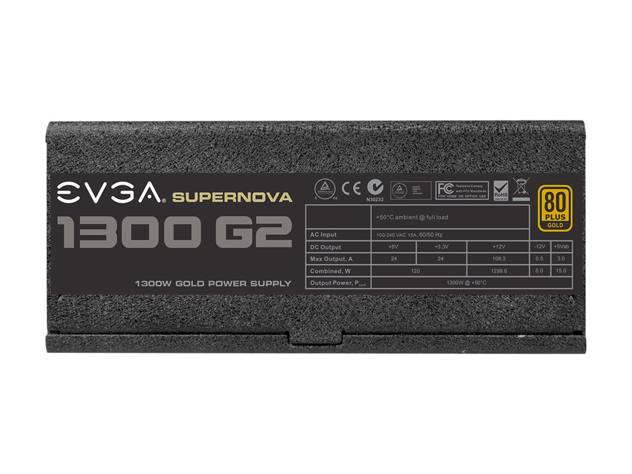 EVGA SuperNOVA 1300 G2 120-G2-1300-XR 80+ GOLD 1300W Fully Modular Includes FREE Power On Self Tester Power Supply