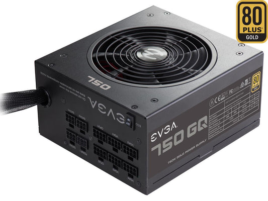 EVGA 750 GQ, 80+ GOLD 750W, Semi Modular, EVGA ECO Mode, 5 Year Warranty, Power Supply 210-GQ-0750-V1