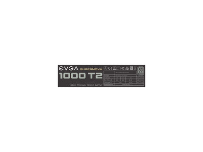 EVGA SuperNOVA 1000 T2 220-T2-1000-X1 80+ TITANIUM 1000W Fully Modular EVGA ECO Mode Includes FREE Power On Self Tester Power Supply