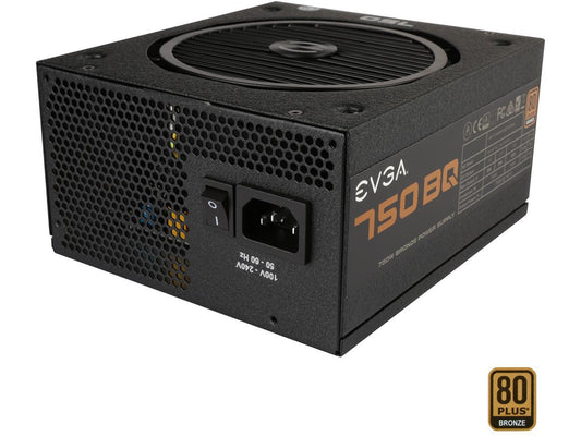 EVGA 750 BQ 110-BQ-0750-V1 80+ BRONZE 750W Semi Modular Includes FREE Power On Self Tester Power Supply