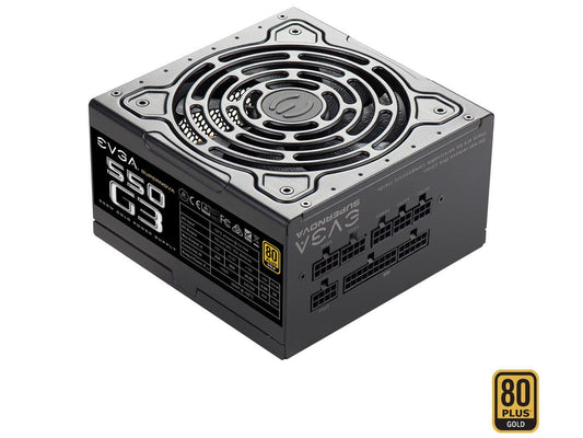 EVGA SuperNOVA 550 G3, 220-G3-0550-Y1, 80+ GOLD, 550W Fully Modular, EVGA ECO Mode with New HDB Fan, Includes FREE Power On Self Tester, Compact 150mm Size, Power Supply