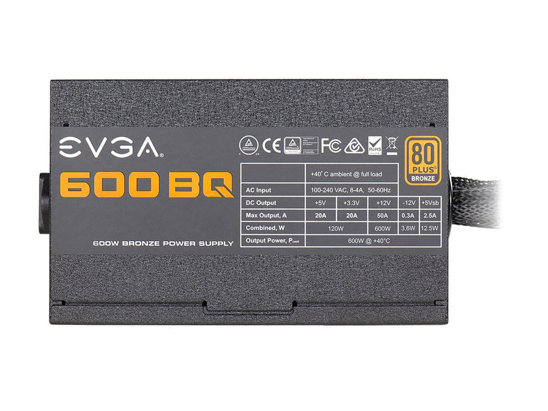 EVGA 600 BQ 110-BQ-0600-K1 BQ 80 Plus Bronze Semi Modular 600W Power Supply