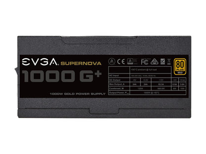 EVGA SuperNOVA 1000 G+, 80 Plus Gold 1000W, Fully Modular, FDB Fan, 10 Year Warranty, Includes Power ON Self Tester, Power Supply 120-GP-1000-X1