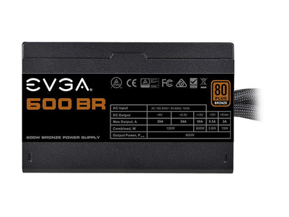 EVGA 600 BR 100-BR-0600-K1 600W ATX12V / EPS12V SLI CrossFire 80 PLUS BRONZE Certified Non-Modular Active PFC Power Supply