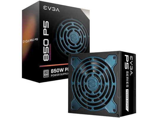 EVGA SuperNOVA 850 P5, 80 Plus Platinum 850W, Fully Modular, Eco Mode with FDB Fan, 10 Year Warranty, Includes Power ON Self Tester, Compact 150mm Size, Power Supply 220-P5-0850-X1