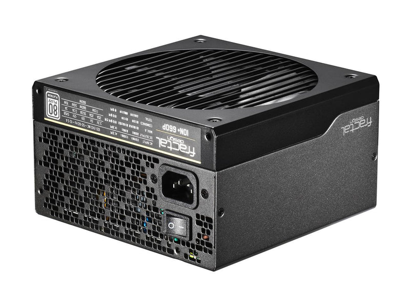 Fractal Design Ion+ 660P 80 PLUS Platinum Certified 660W Full Modular Compact ATX Power Supply with UltraFlex Cables, FD-PSU-IONP-660P-BK
