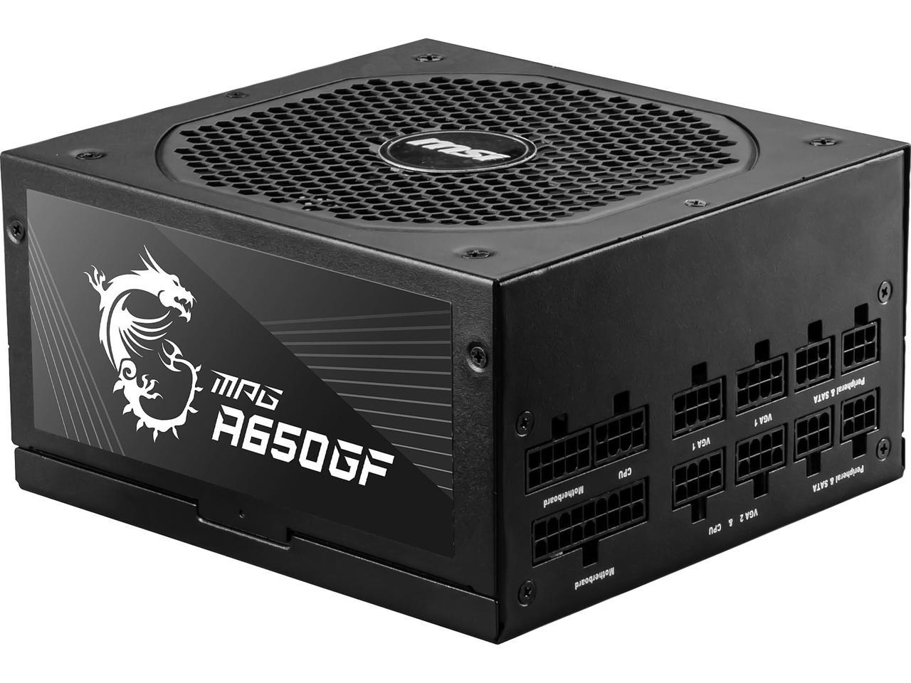 MSI MPG A650GF 650 W ATX 80 PLUS GOLD Certified Full Modular Active PFC Power Supply