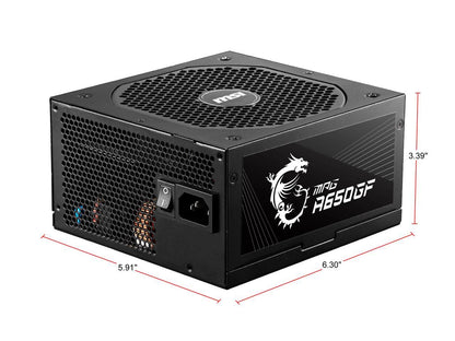 MSI MPG A650GF 650 W ATX 80 PLUS GOLD Certified Full Modular Active PFC Power Supply