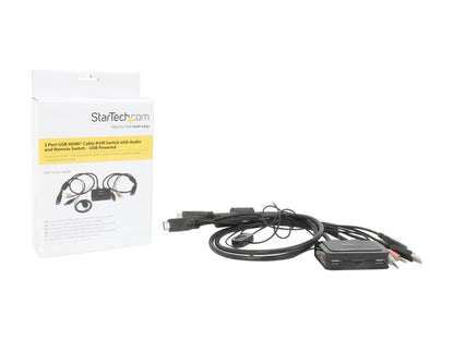 StarTech.com SV211HDUA KVM Switch with Audio and Remote Switch – USB Powered