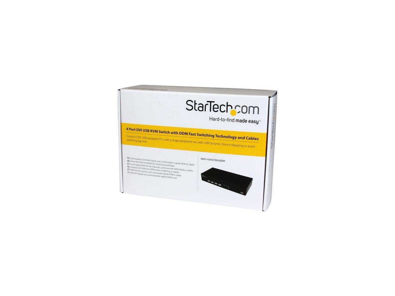 StarTech SV431DVIUDDM 4 Port USB DVI KVM Switch with DDM Fast Switching Technology and Cables