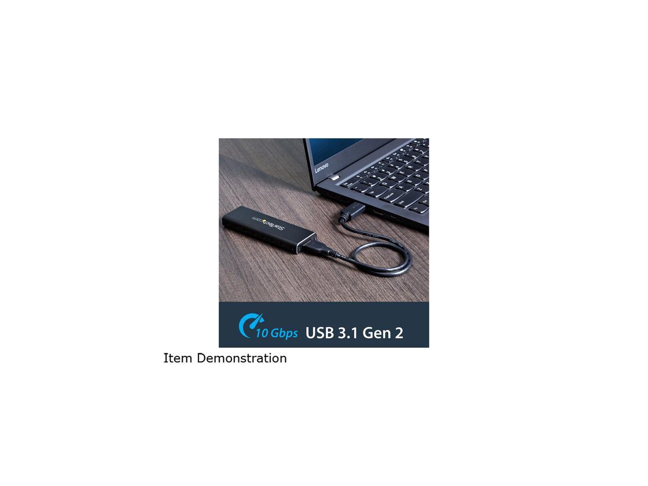 StarTech.com SM2NGFFMBU33 M.2 SSD Enclosure for M.2 SATA SSDs - USB 3.0 (5Gbps) with UASP - External M.2 SSD Enclosure - Aluminum