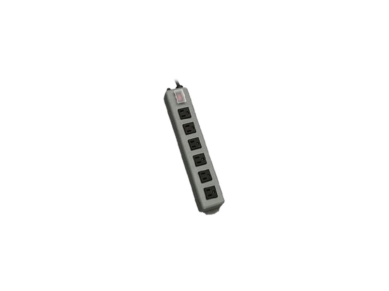TRIPP LITE UL24RA-15 Outlet Strip,15A,6 Outlet,15 ft,Gray