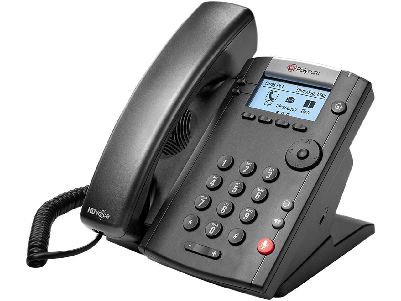 Polycom - 2200-40450-019 - VVX 201 Business Media Phone (PoE) Skype for Business Edition