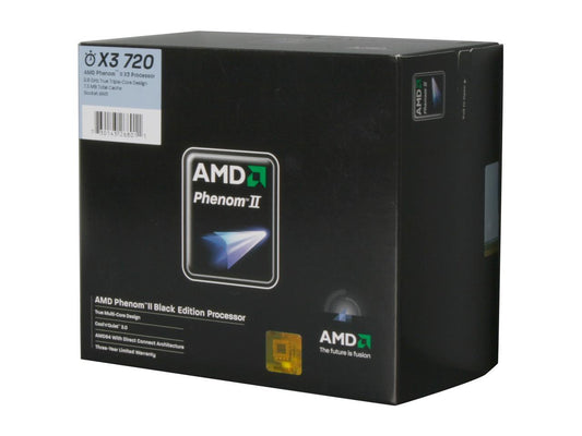 AMD Phenom II X3 720 Triple-Core 2.8 GHz Socket AM3 95W HDZ720WFGIBOX Black Processor